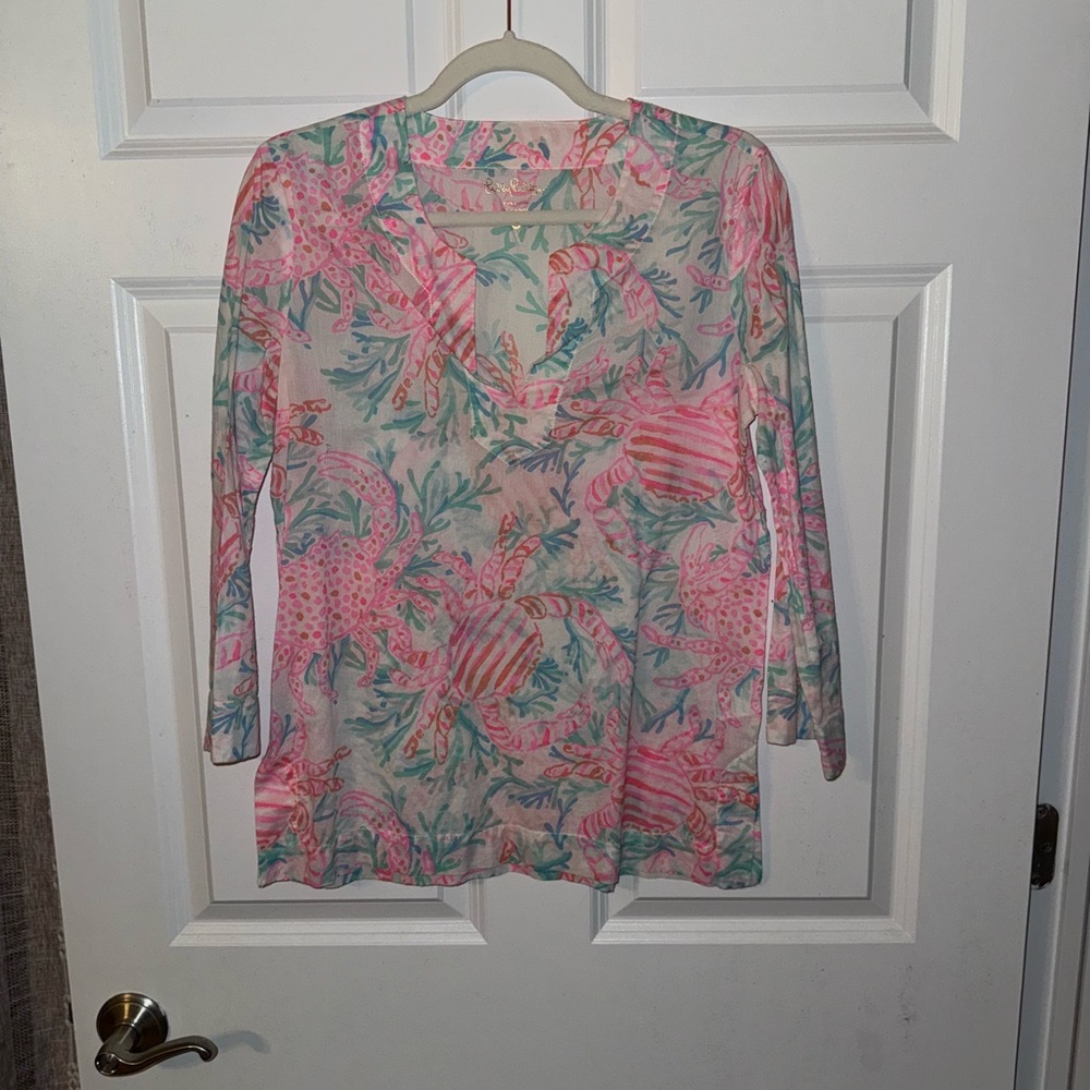 Colorful Sea Life Print Top